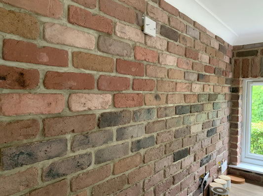 Windmill brick slips project Brick slips wall installation Customer brick slips finish
