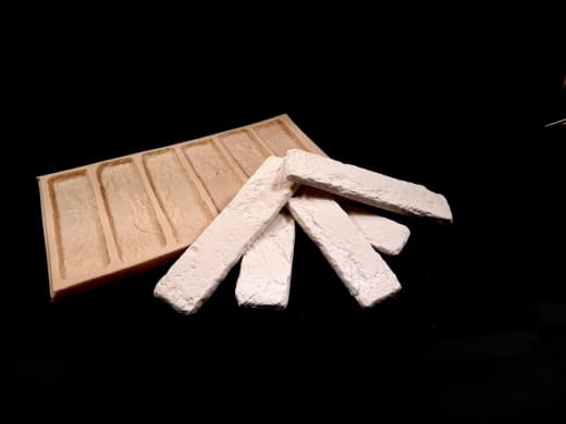 Handcrafted brick slips made using the Roman Half Mould – Ideal for decorative cladding and restorations.